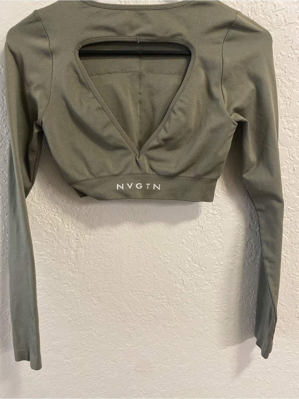 NVGTN Olive Green Long Sleeve Cropped Top